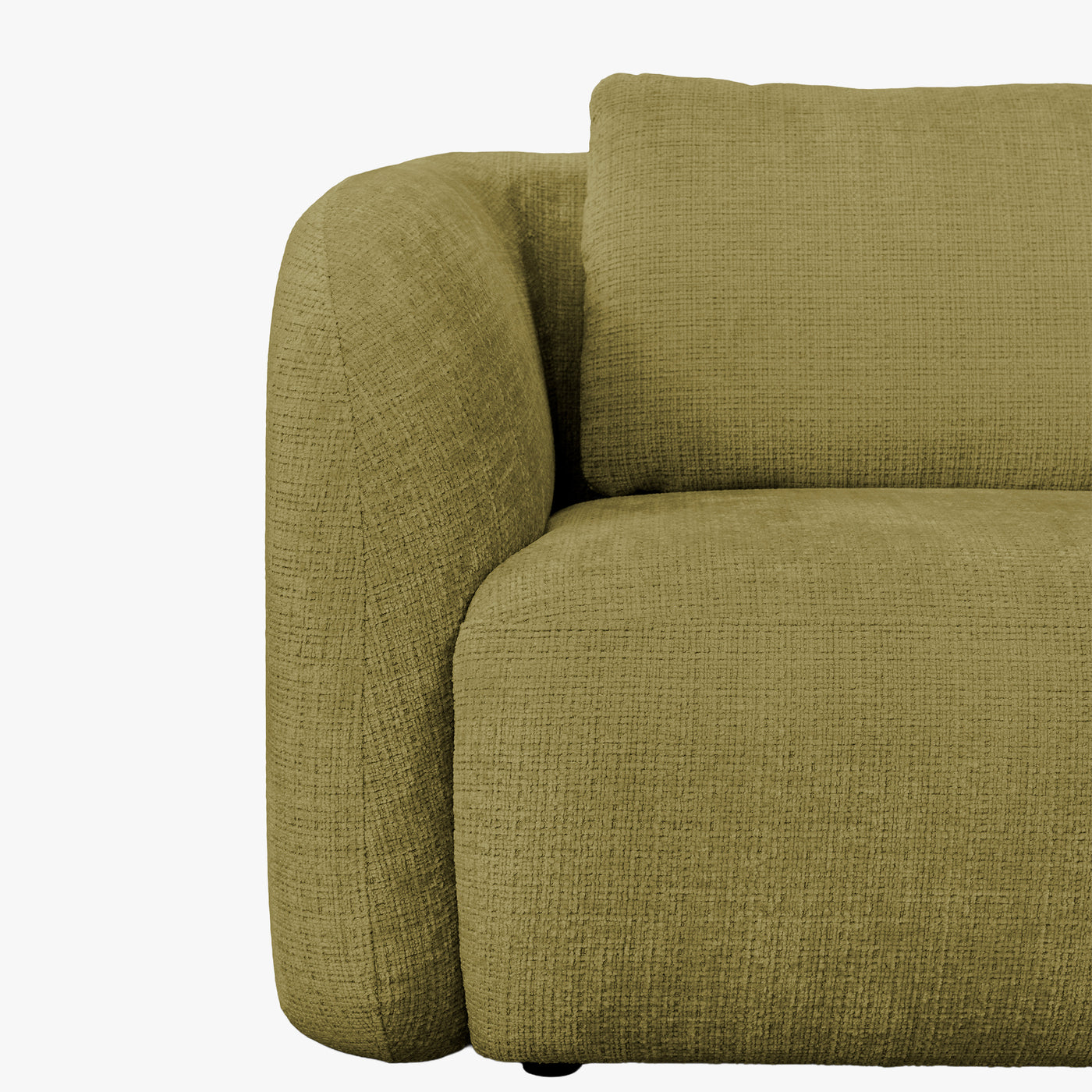 MERYA Canapé d'angle modulable en tissu vert olive - Angle droit
