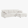 ELORA Canapé d'angle en tissu blanc écru - Angle droit