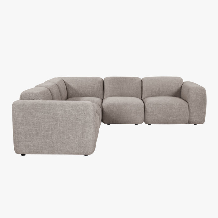 ALMA Canapé d'angle modulable en tissu taupe