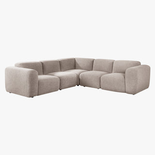 ALMA Canapé d'angle modulable en tissu taupe