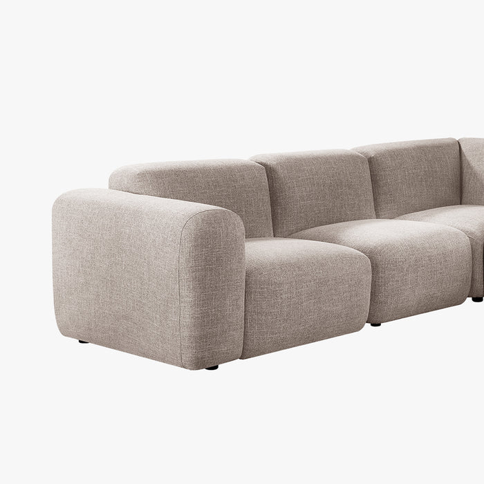 ALMA Canapé d'angle modulable en tissu taupe