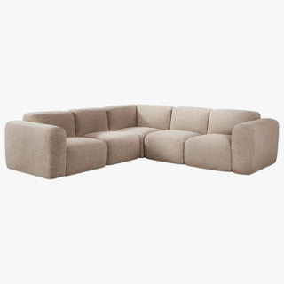 ALMA Canapé d'angle modulable en tissu beige