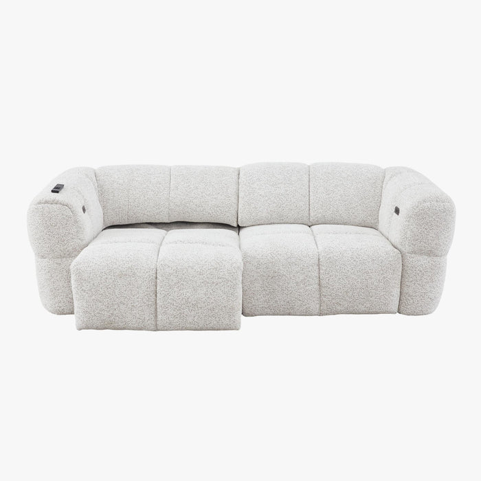 NALA Canapé 3 places relax électrique avec assises coulissantes en tissu beige