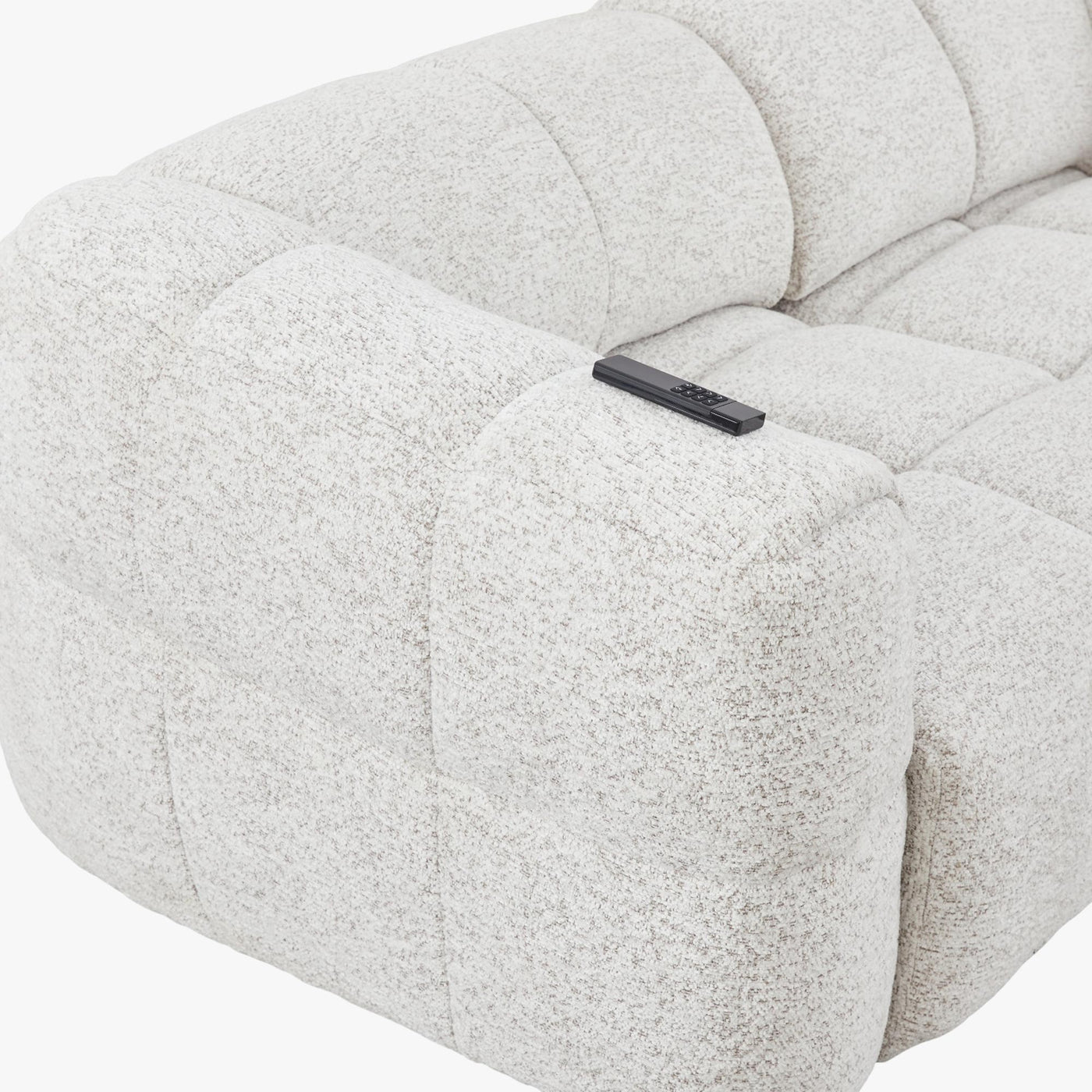 NALA Canapé 3 places relax électrique avec assises coulissantes en tissu beige