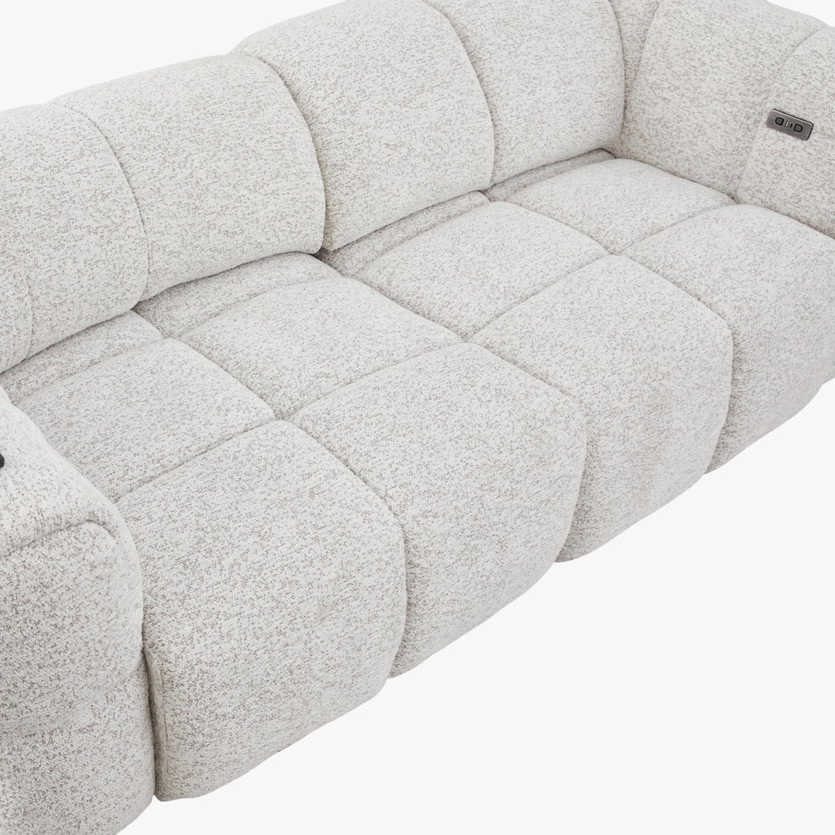 NALA Canapé 3 places relax électrique avec assises coulissantes en tissu beige