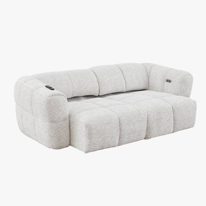 NALA Canapé 3 places relax électrique avec assises coulissantes en tissu beige