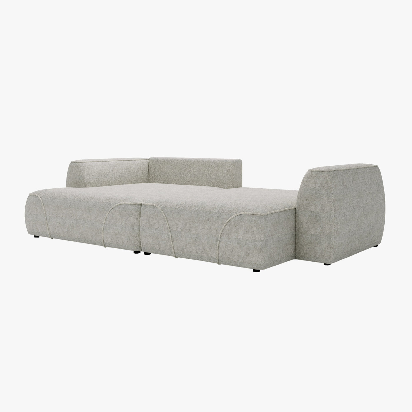 GRACE Canapé d'angle convertible avec coffre en tissu beige - Angle gauche