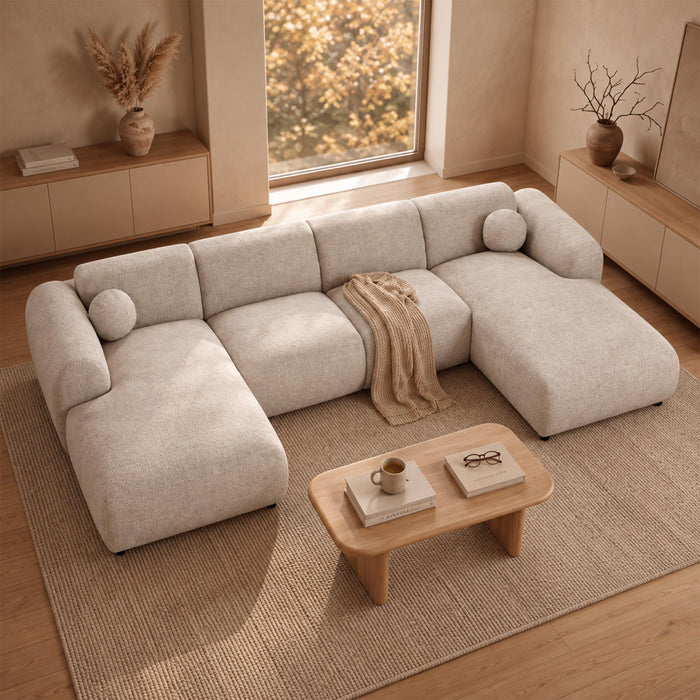 NAYLA XL Canapé panoramique en tissu beige