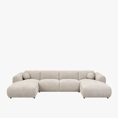 Canapé panoramique en tissu beige