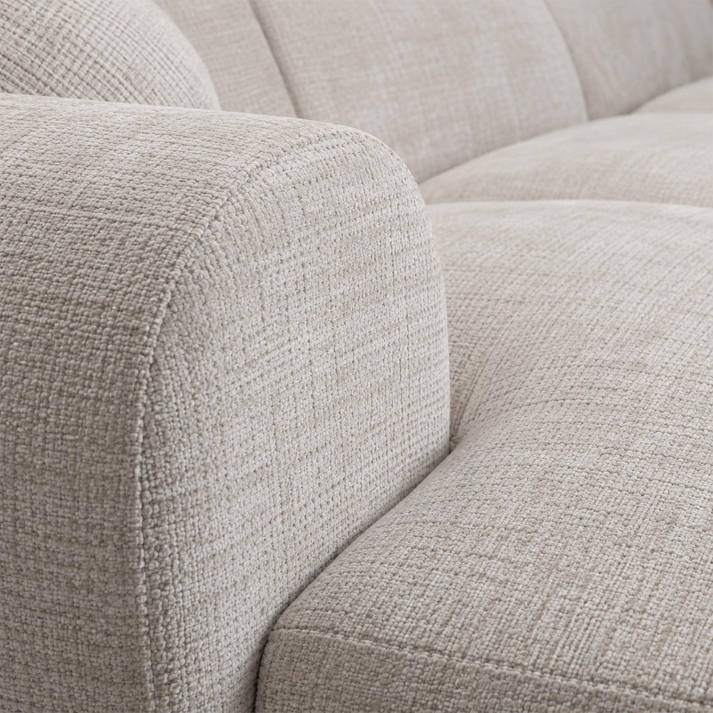 NAYLA XL Canapé panoramique en tissu beige - Mobilier Deco