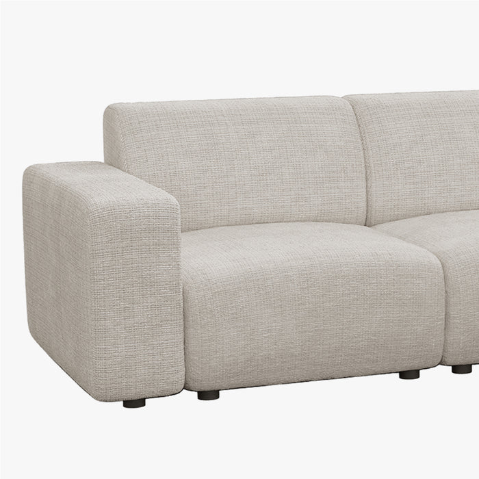 NAYVA Canapé d'angle en tissu beige - Angle droit