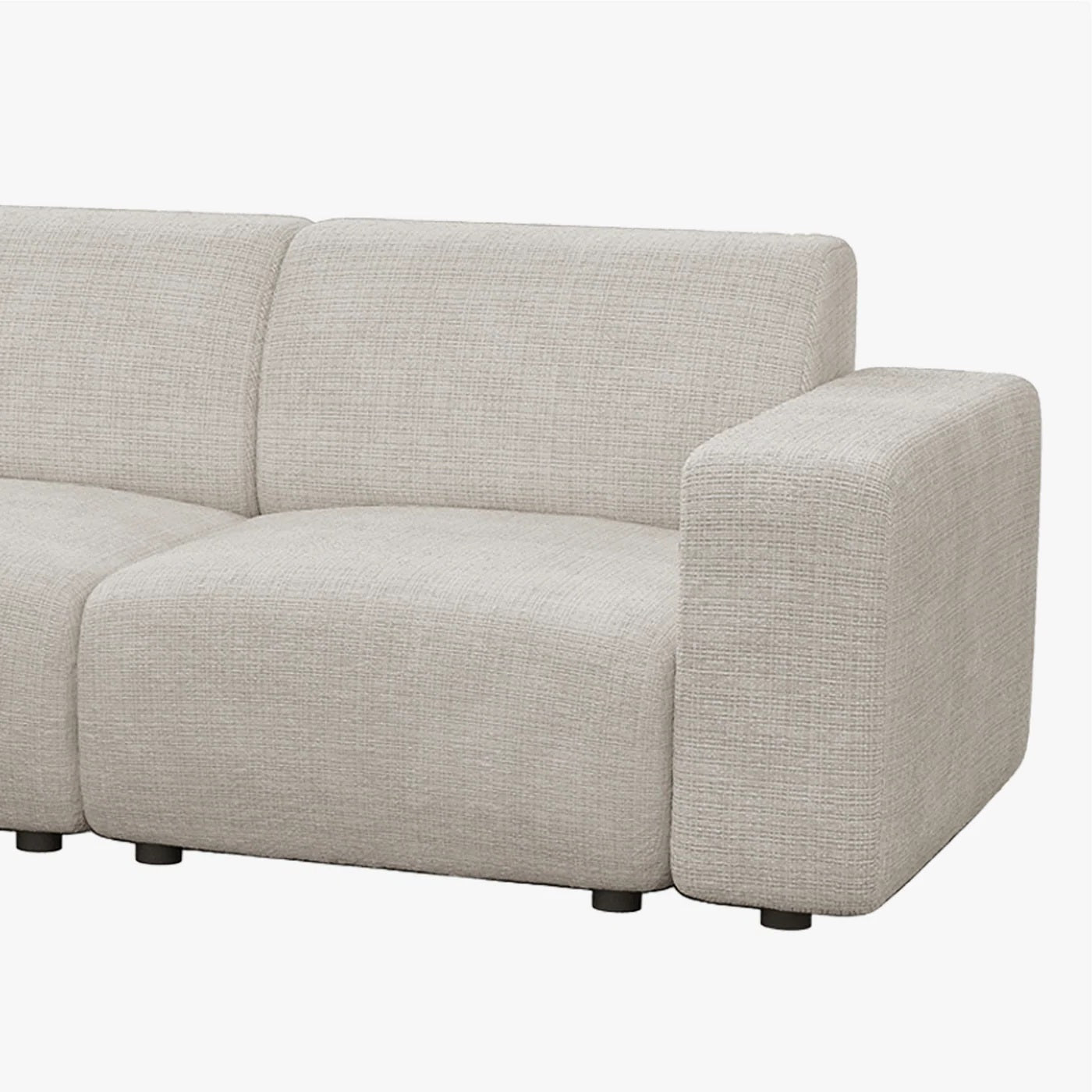 NAYVA Canapé d'angle en tissu beige - Angle gauche