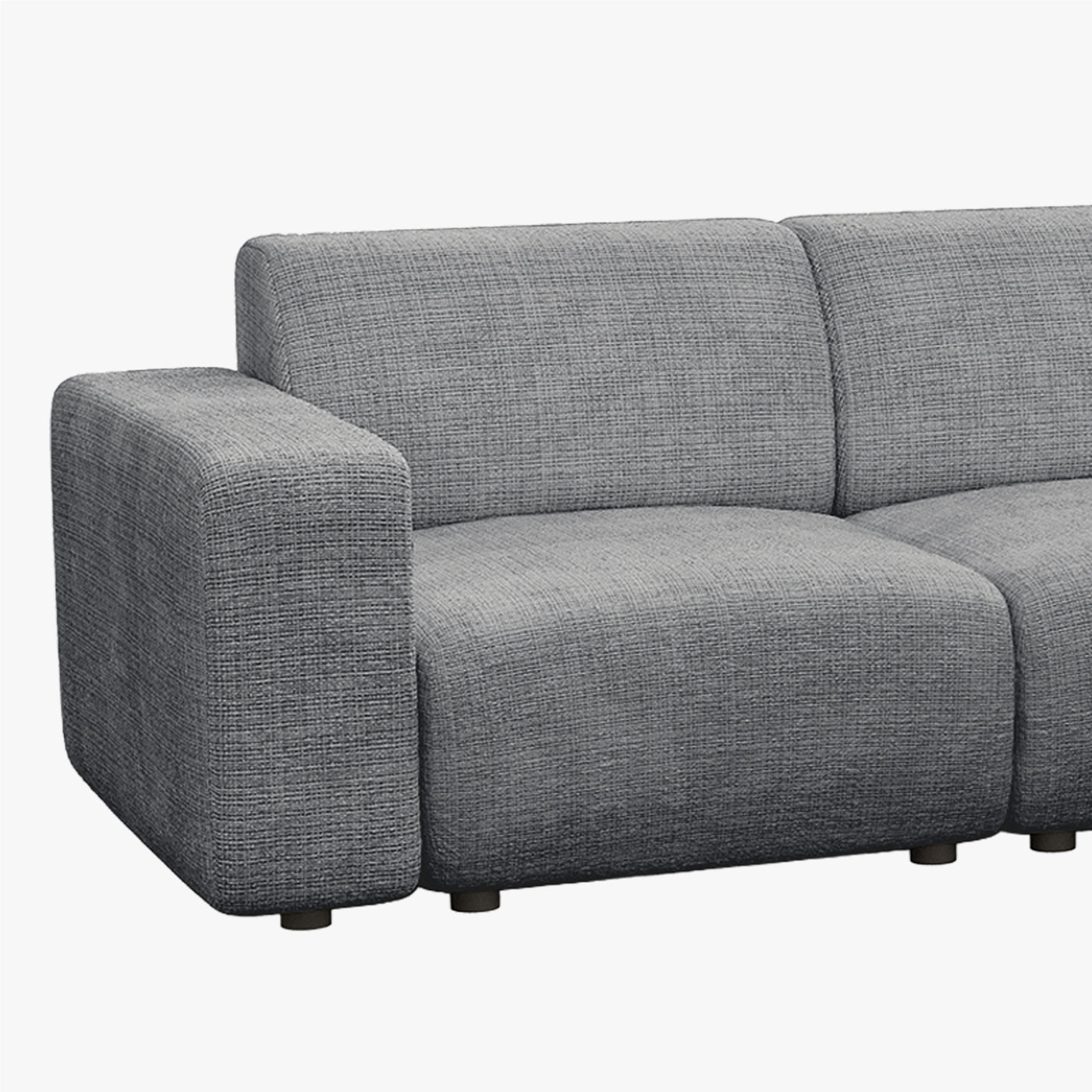 NAYVA Canapé d'angle en tissu gris - Angle droit