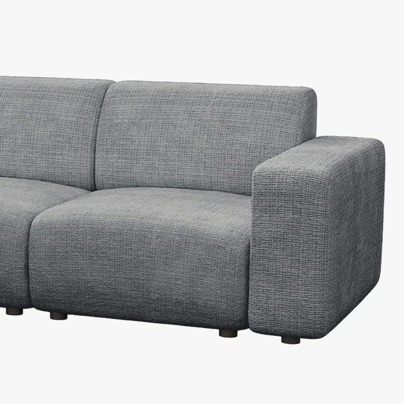 NAYVA Canapé d'angle en tissu gris - Angle gauche