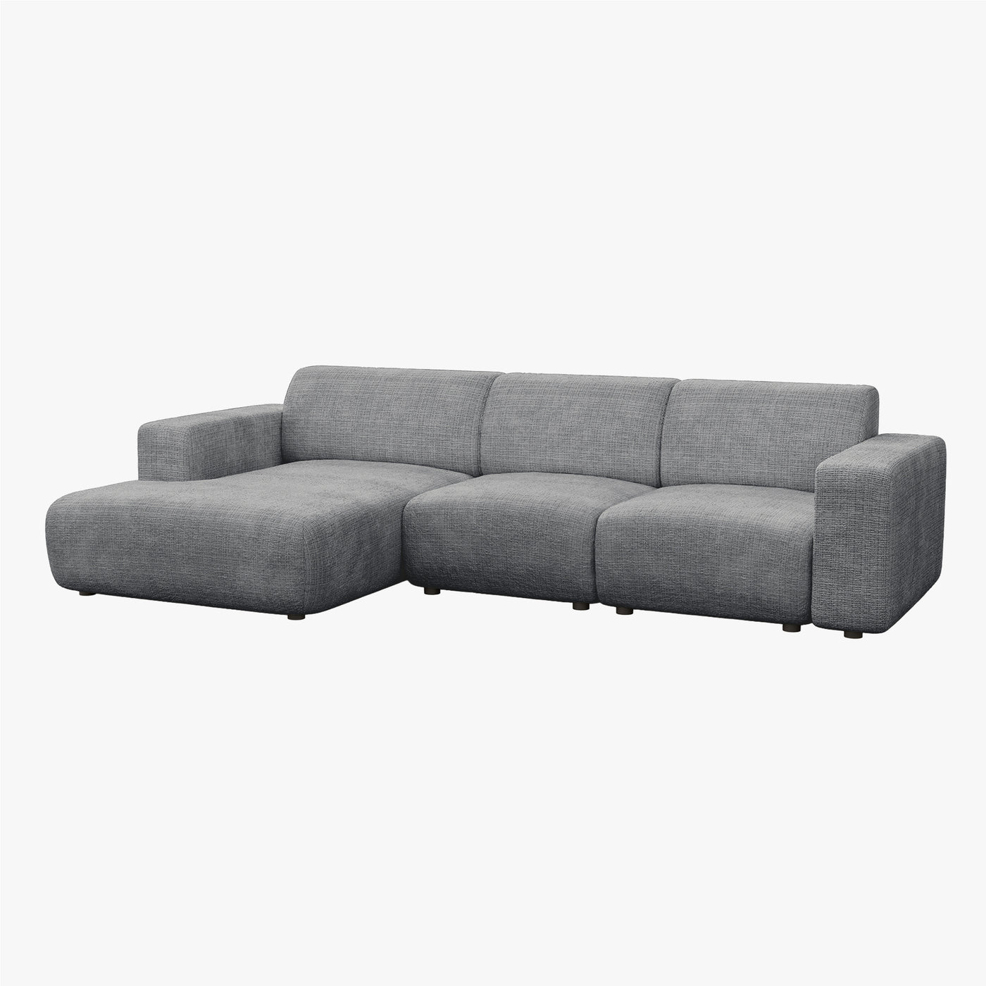 NAYVA Canapé d'angle en tissu gris - Angle gauche