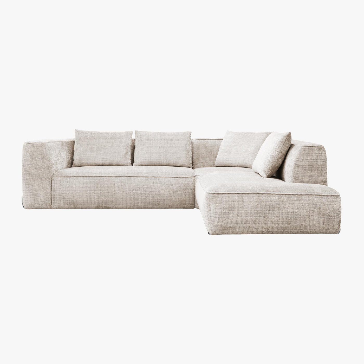 ROSIE Canapé d'angle en tissu beige - Angle droit