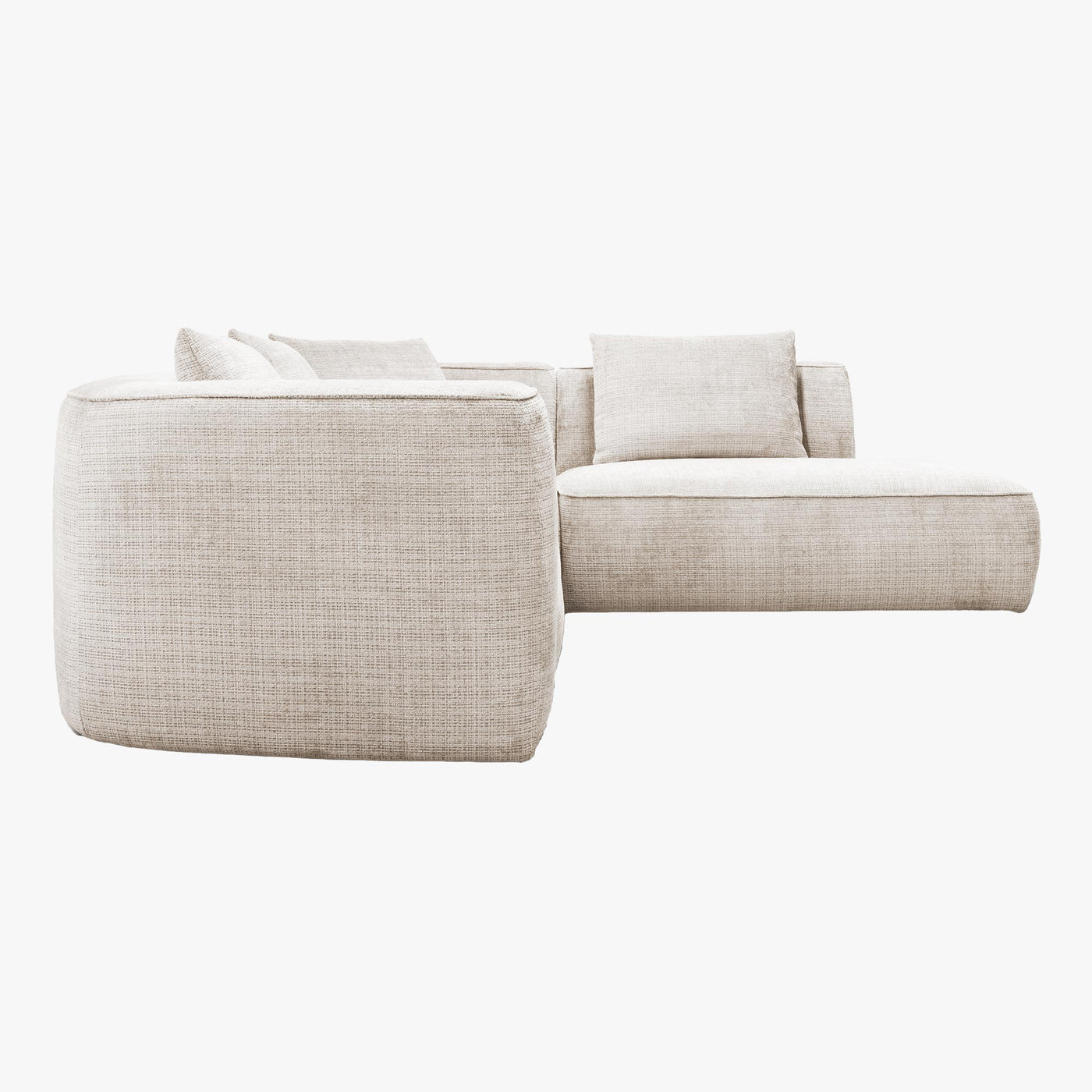 ROSIE Canapé d'angle en tissu beige - Angle droit