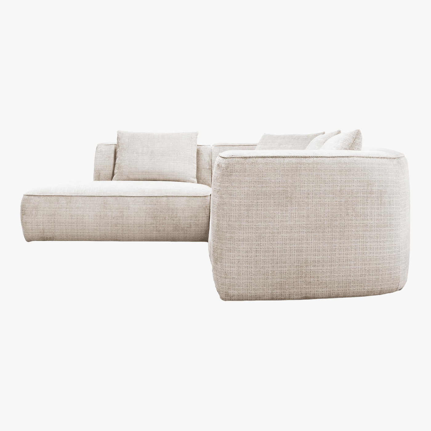 ROSIE Canapé d'angle en tissu beige - Angle gauche