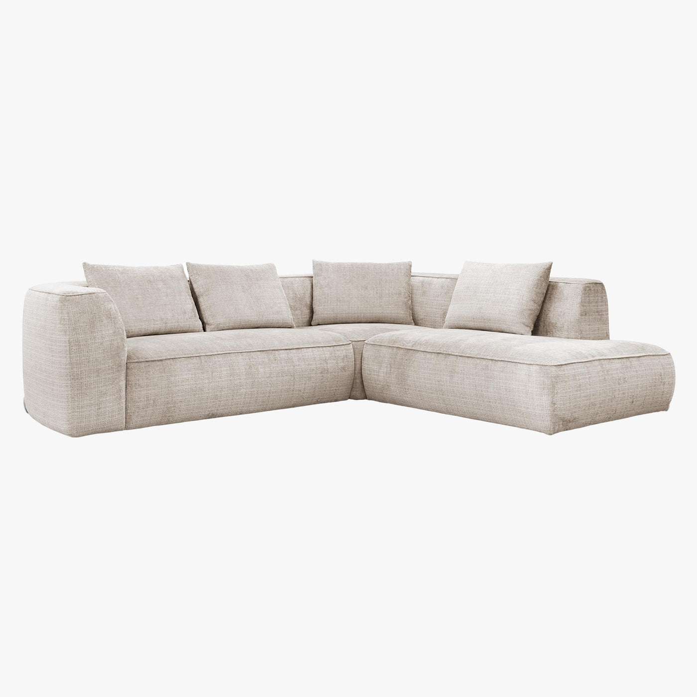 ROSIE Canapé d'angle en tissu beige - Angle droit