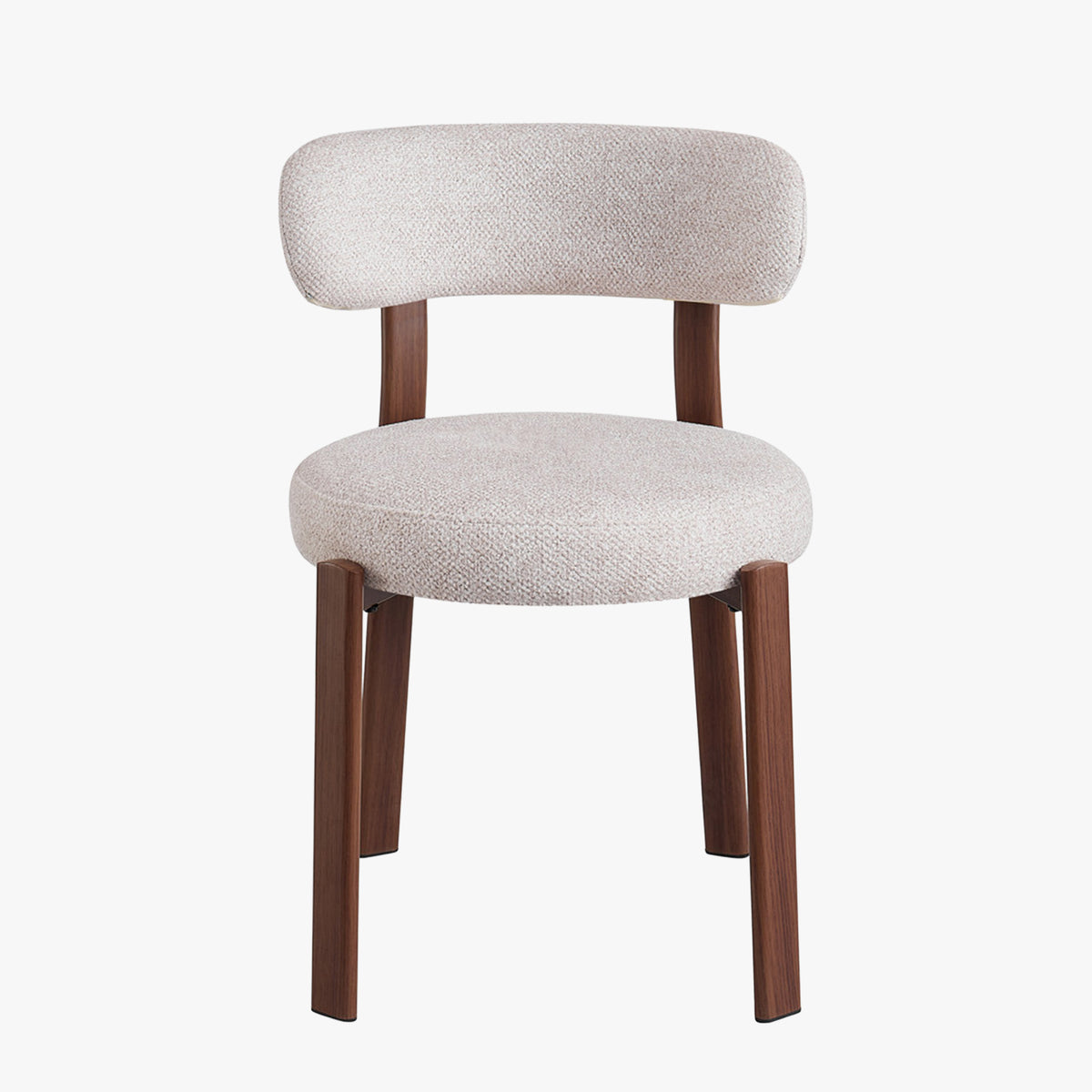 JULIA Lot de 2 chaises en tissu beige pieds couleur bois foncé