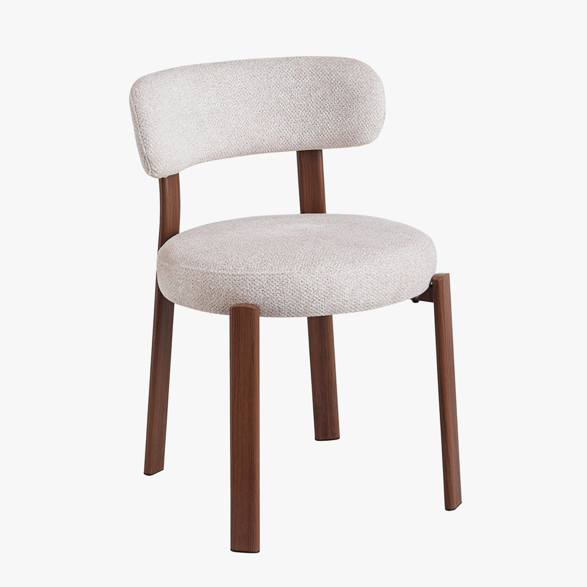 JULIA Lot de 2 chaises en tissu beige pieds couleur bois foncé