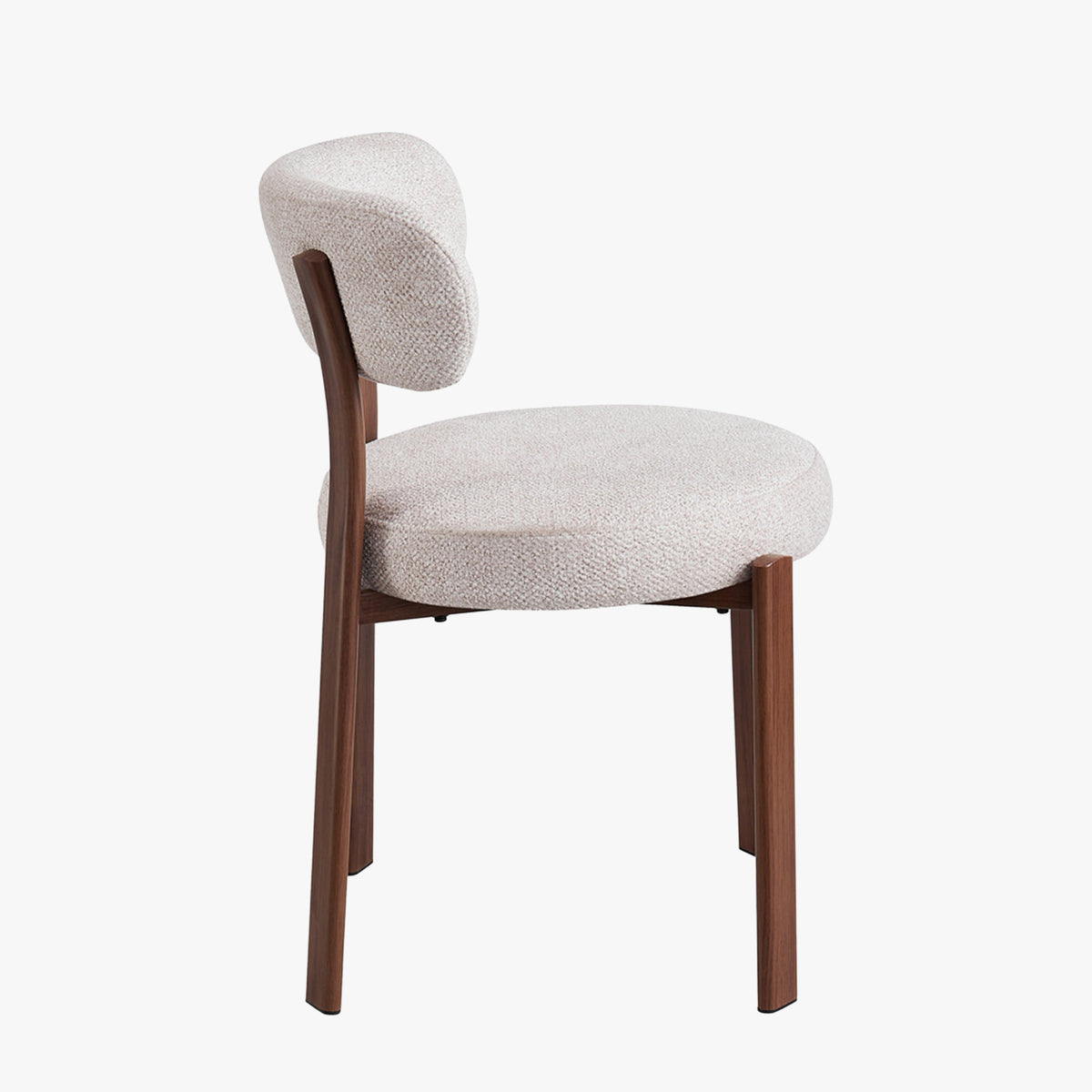 JULIA Lot de 2 chaises en tissu beige pieds couleur bois foncé
