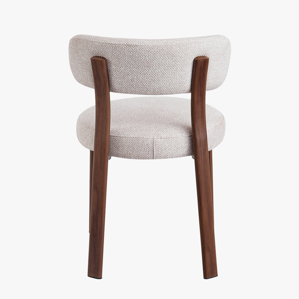 JULIA Lot de 2 chaises en tissu beige pieds couleur bois foncé