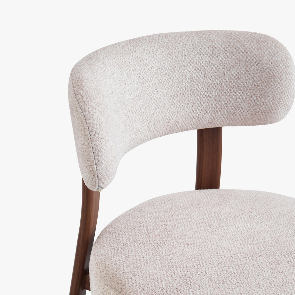 JULIA Lot de 2 chaises en tissu beige pieds couleur bois foncé