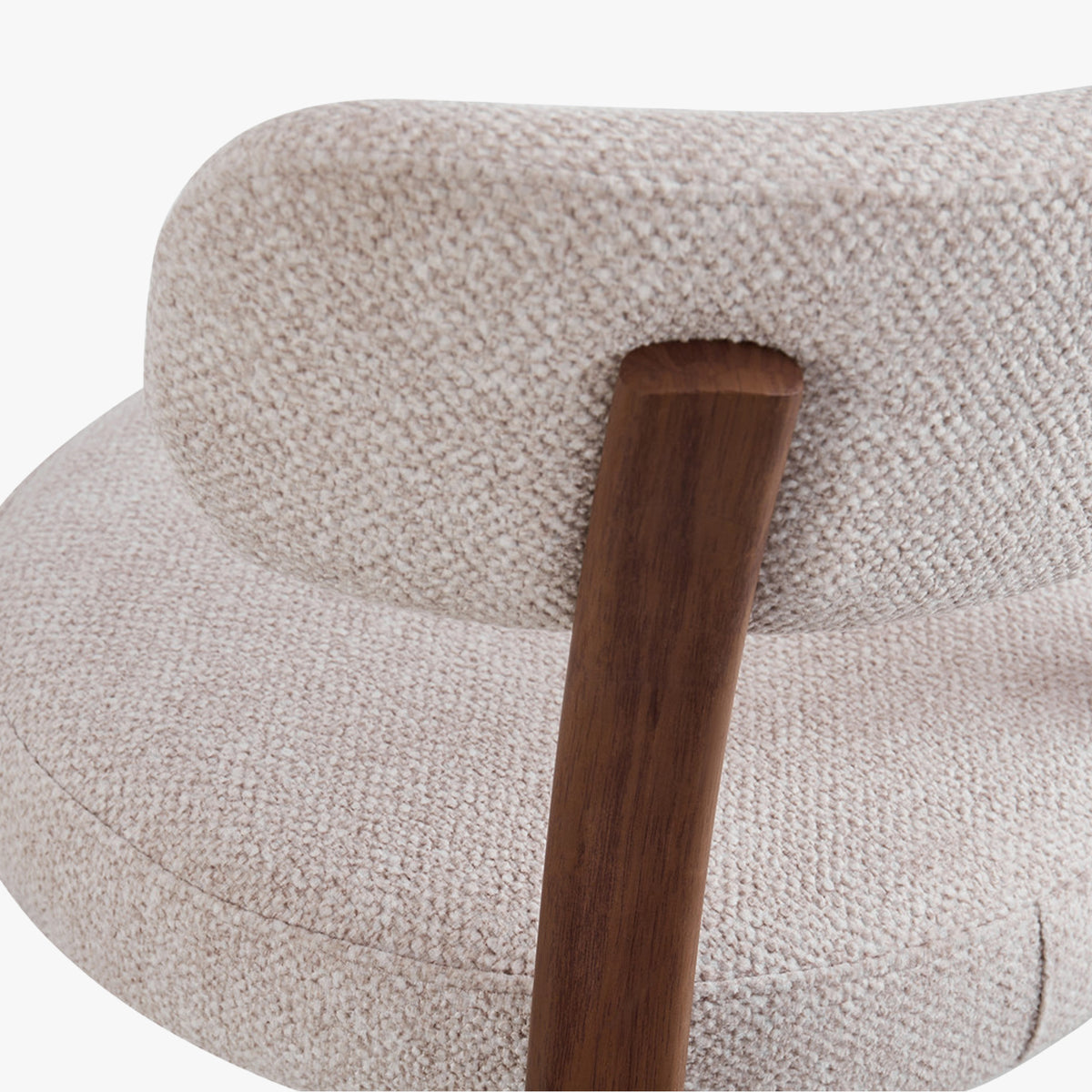JULIA Lot de 2 chaises en tissu beige pieds couleur bois foncé