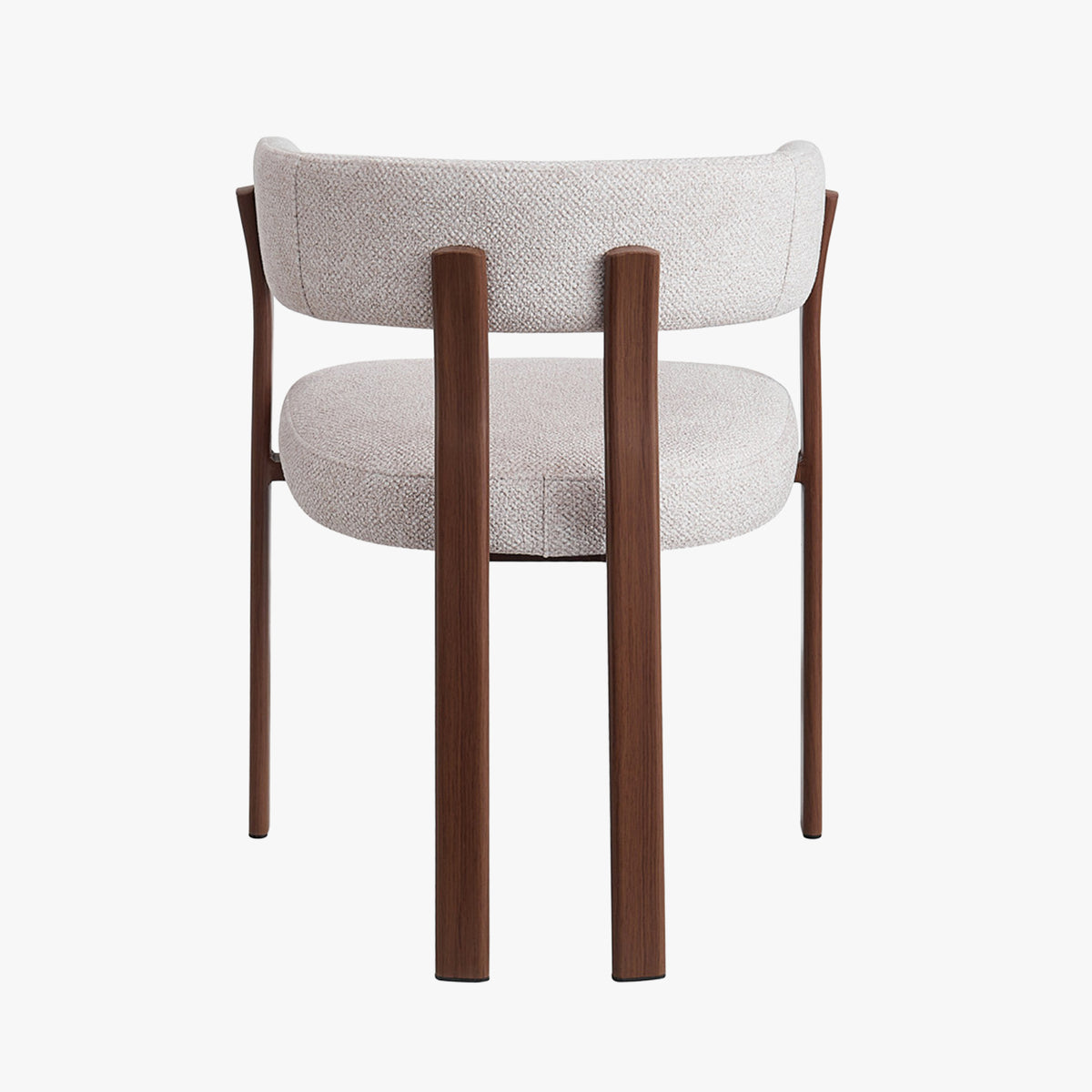 JULIA Lot de 2 chaises avec accoudoir en tissu beige pieds couleur bois foncé