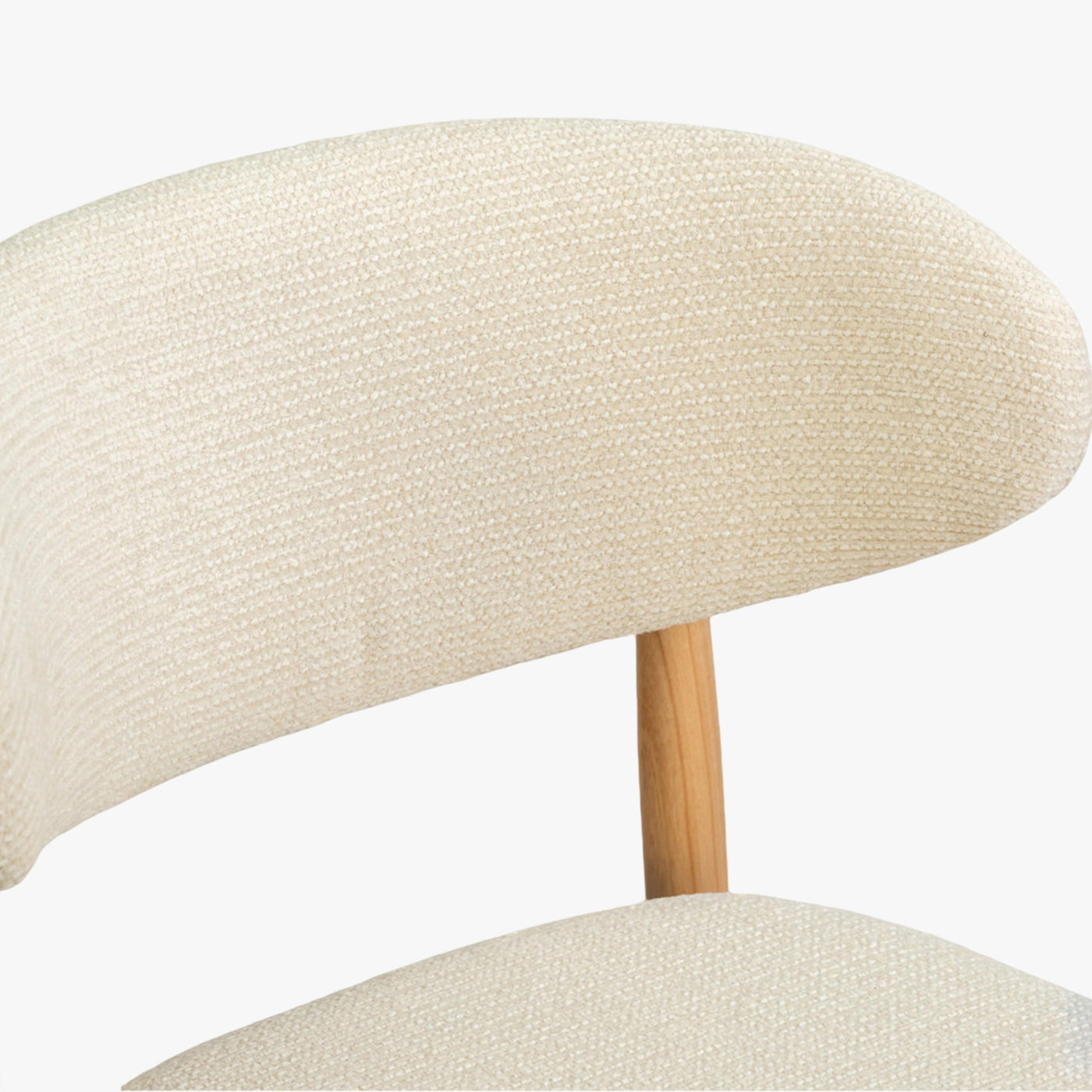 lot de 2 tabourets en tissu beige avec piètement en chêne massif couleur bois clair