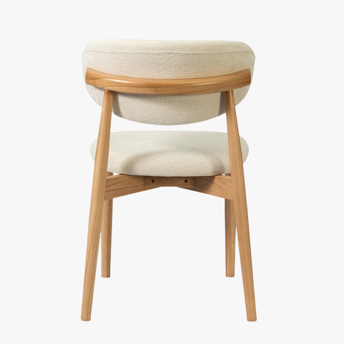 lot de 2 chaises en tissu beige avec piètement en chêne massif couleur bois clair