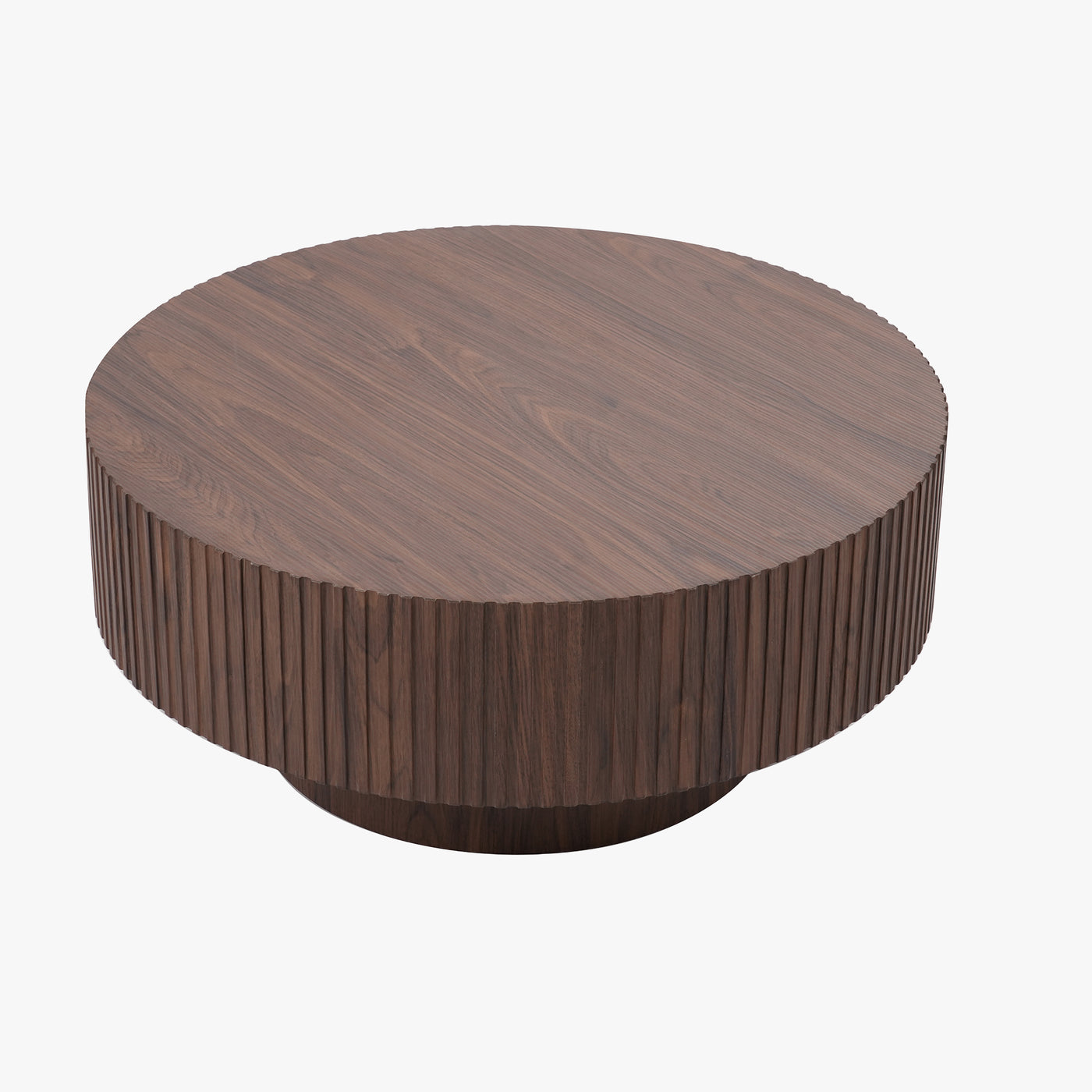 AIRA Table basse ronde couleur bois foncé D80 cm