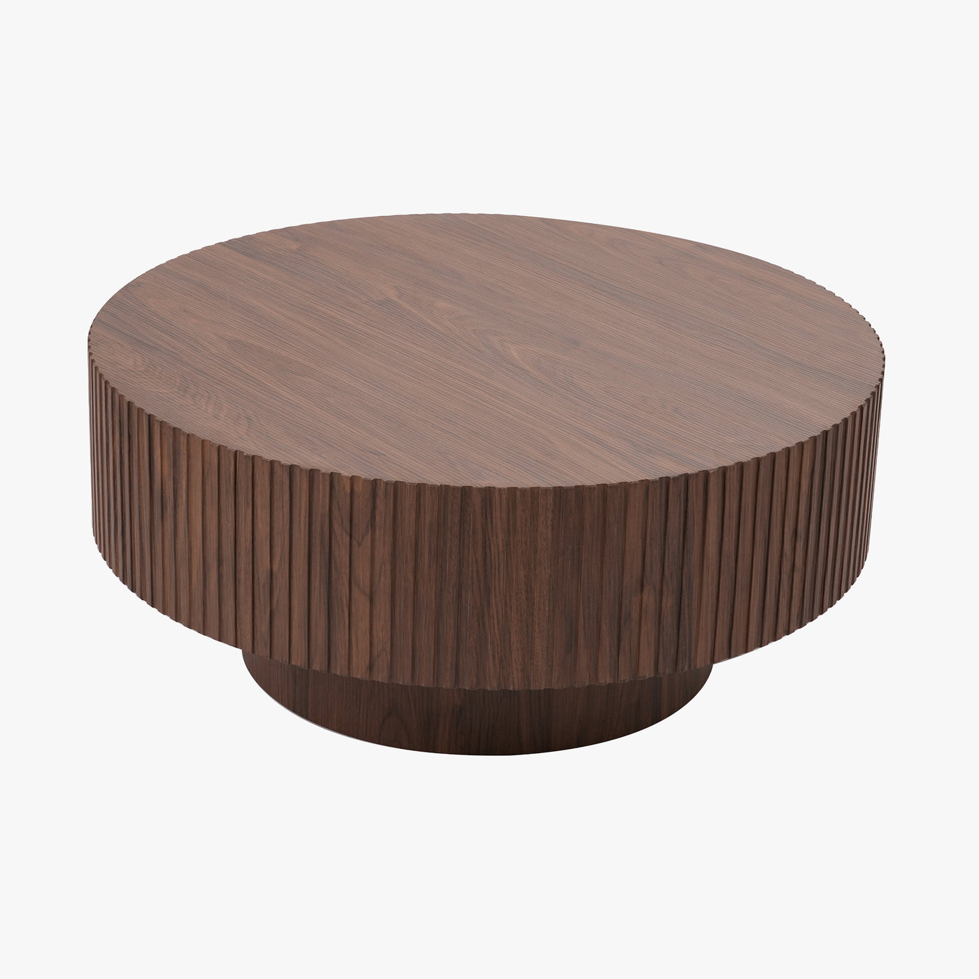 AIRA Table basse ronde couleur bois foncé D80 cm