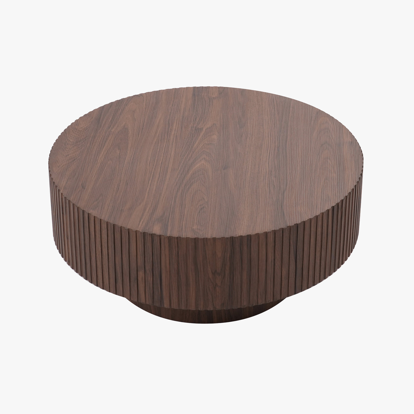 AIRA Table basse ronde couleur bois foncé D80 cm