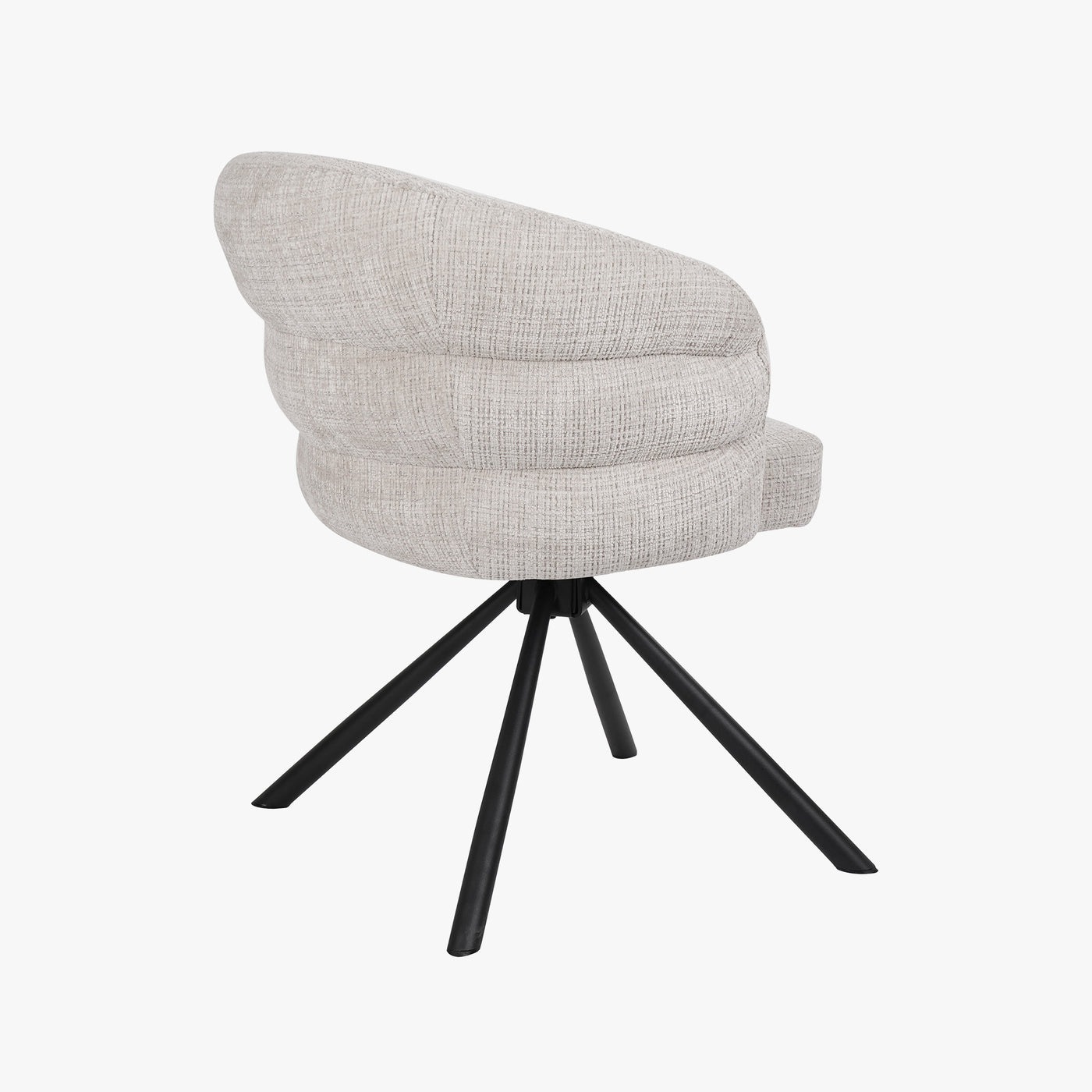 ALBANE Lot de 2 chaises pivotantes en tissu beige pieds en métal noir