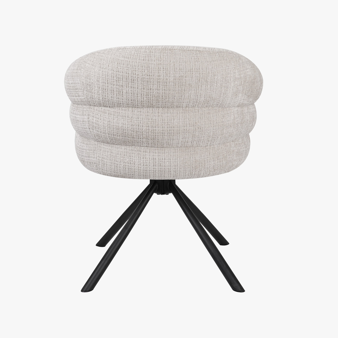 ALBANE Lot de 2 chaises pivotantes en tissu beige pieds en métal noir