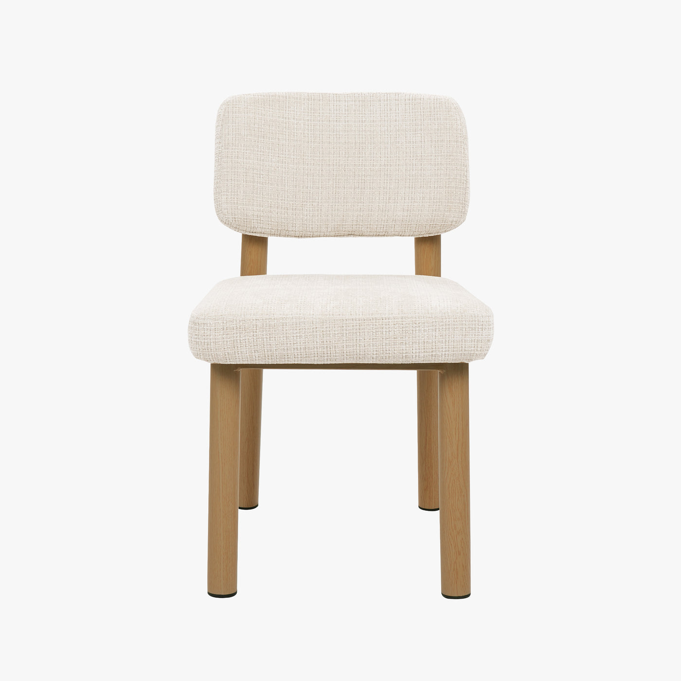 AMELI Lot de 2 chaises en tissu beige pieds en métal beige