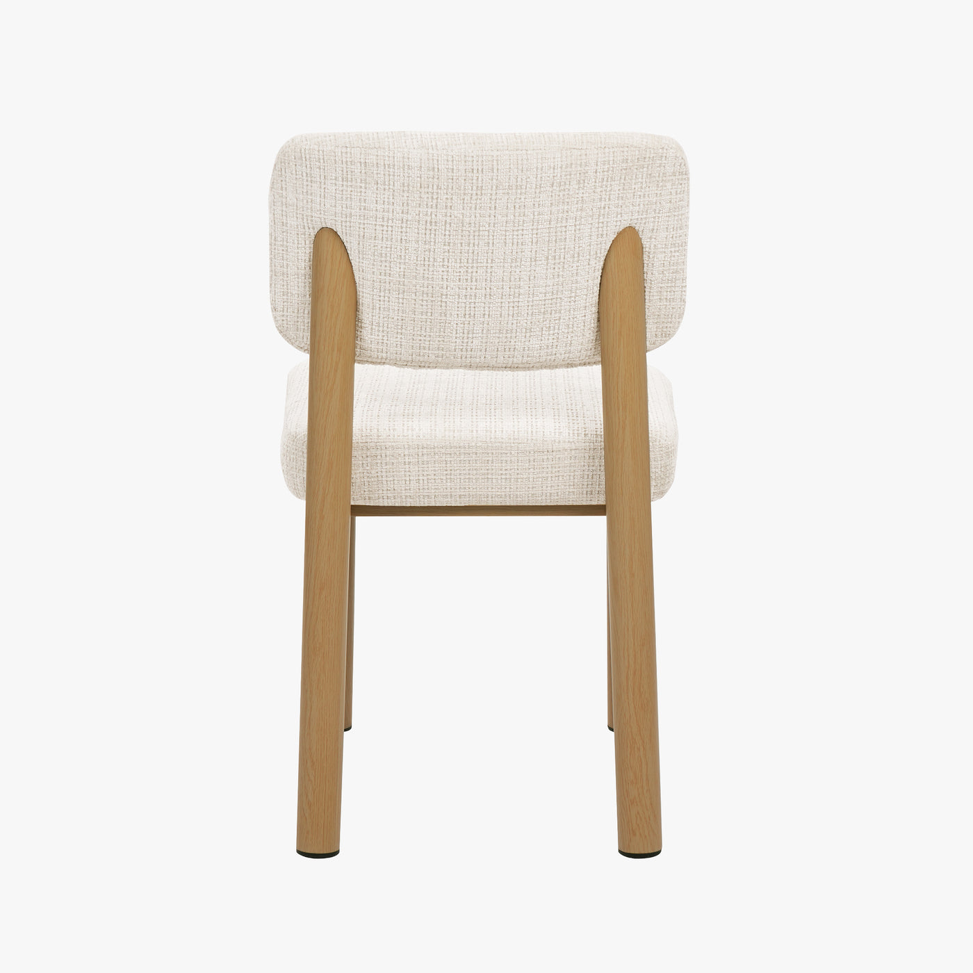 AMELI Lot de 2 chaises en tissu beige pieds en métal beige