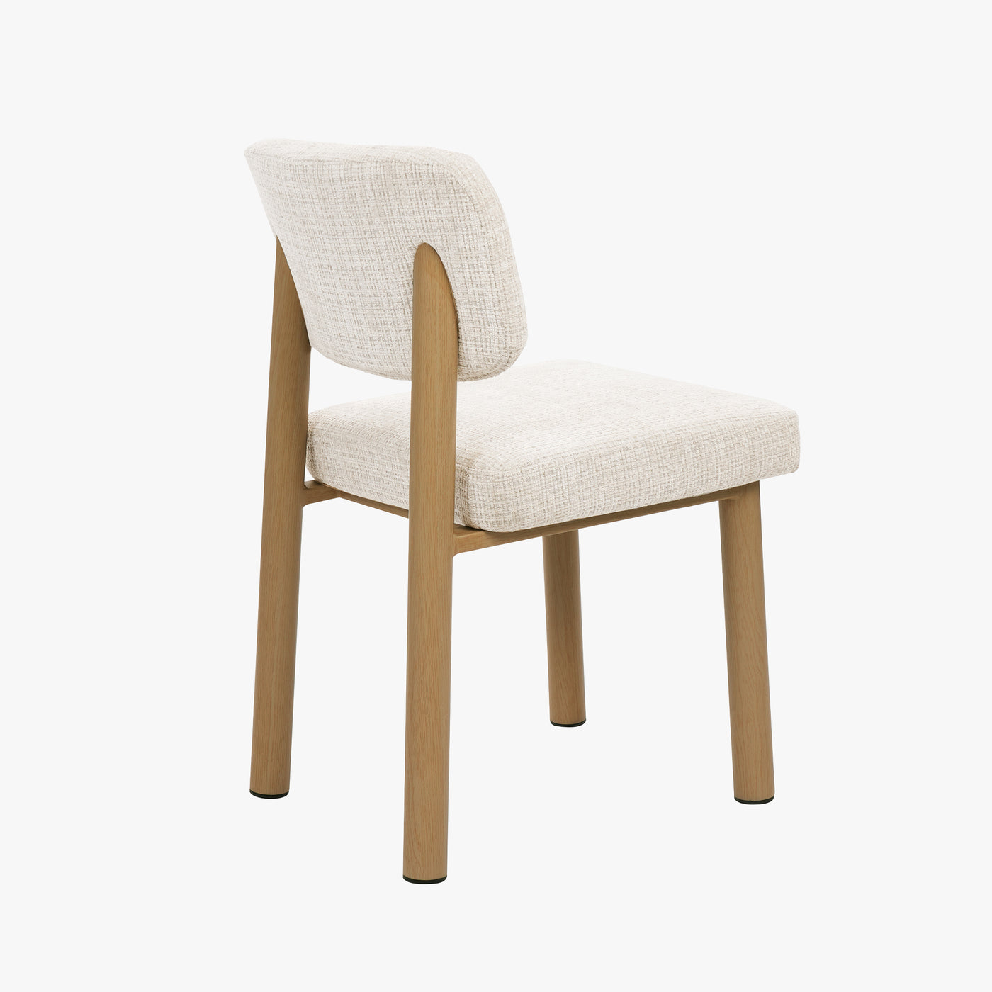 AMELI Lot de 2 chaises en tissu beige pieds en métal beige