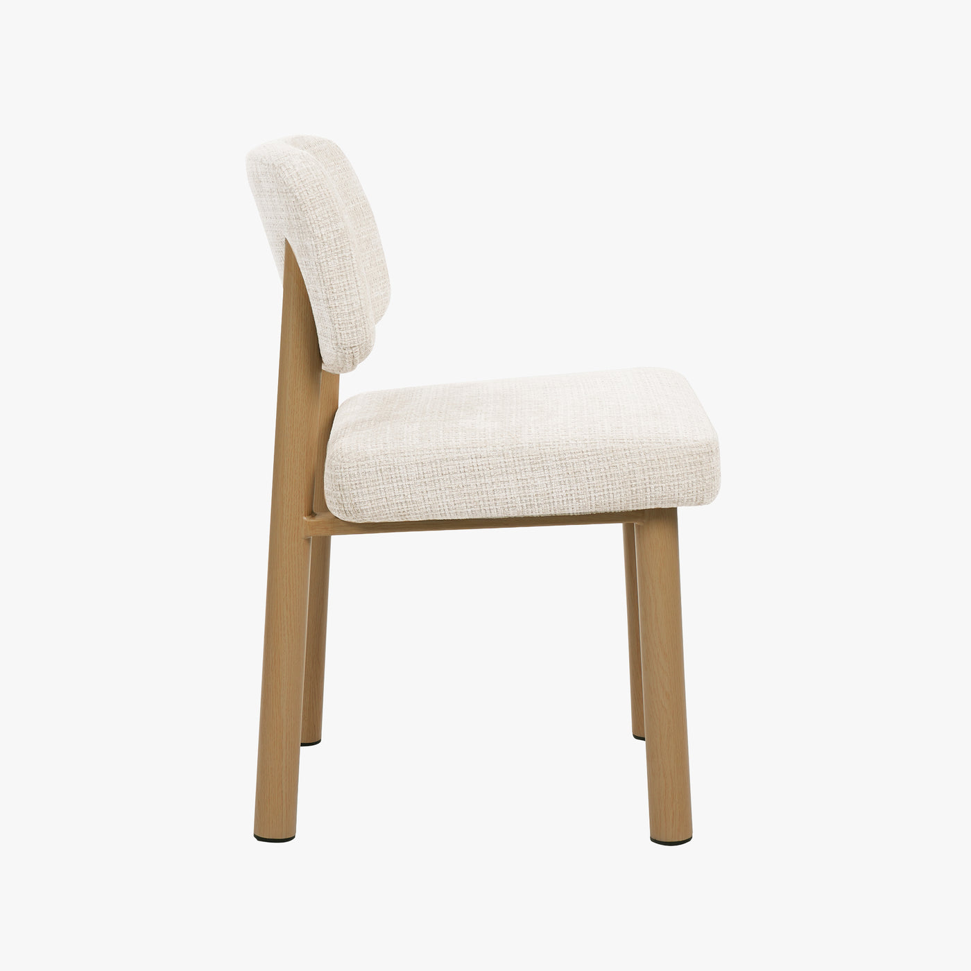 AMELI Lot de 2 chaises en tissu beige pieds en métal beige