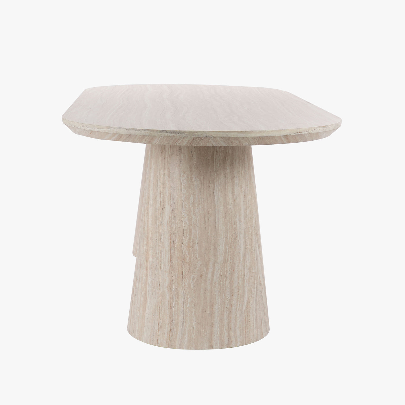 ENAYA Table à manger ovale couleur bois clair 220 cm