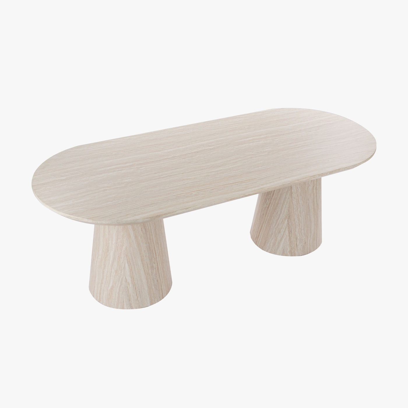 ENAYA Table à manger ovale couleur bois clair 220 cm