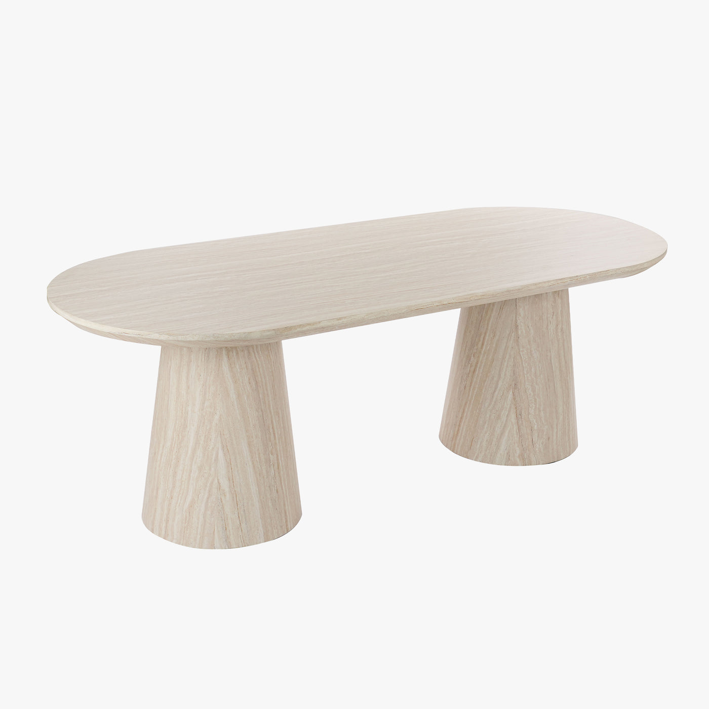 ENAYA Table à manger ovale couleur bois clair 220 cm