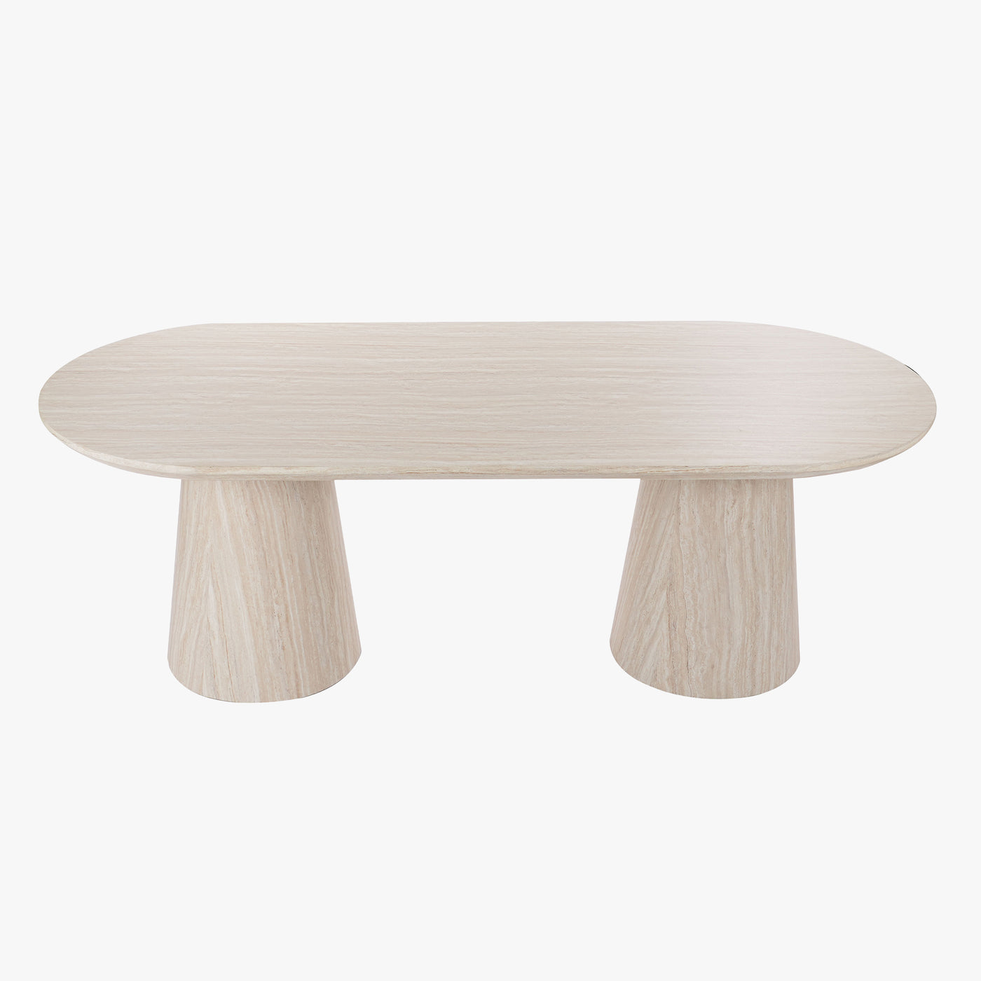 ENAYA Table à manger ovale couleur bois clair 220 cm