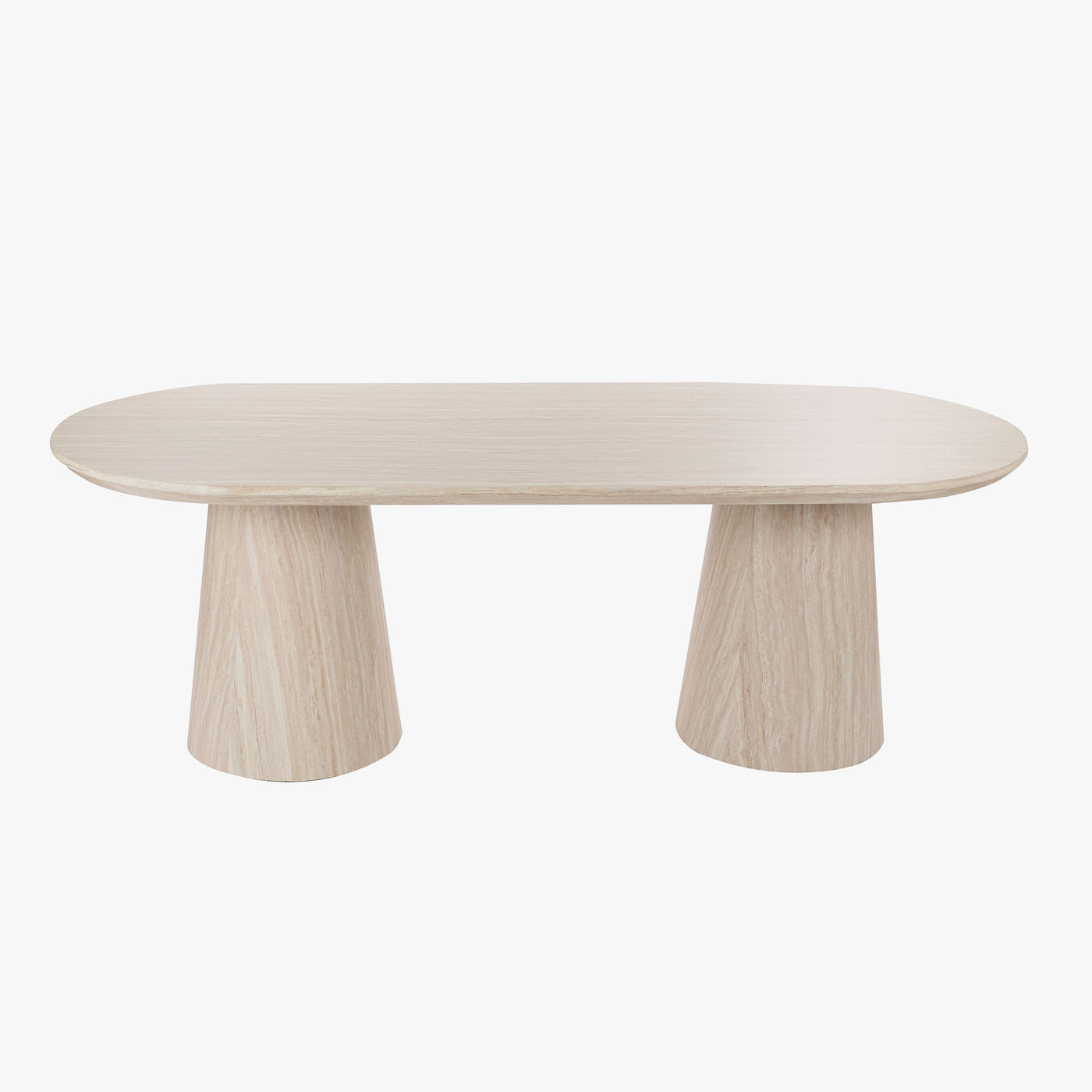 ENAYA Table à manger ovale couleur bois clair 220 cm