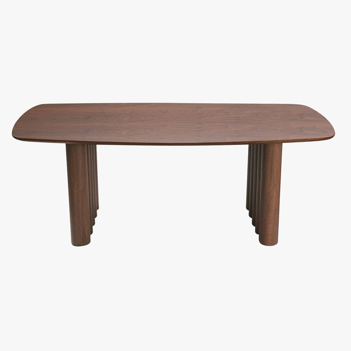 DAREL Table à manger rectangulaire en bois foncé 200 cm