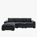 SELENIA Canapé d'angle modulable et réversible en tissu gris foncé