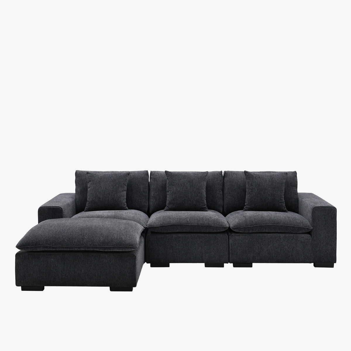SELENIA Canapé d'angle modulable en tissu taupe
