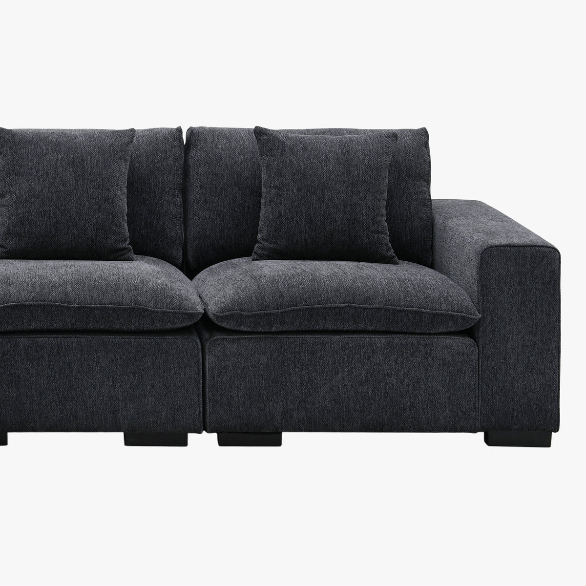 SELENIA Canapé d'angle modulable en tissu taupe